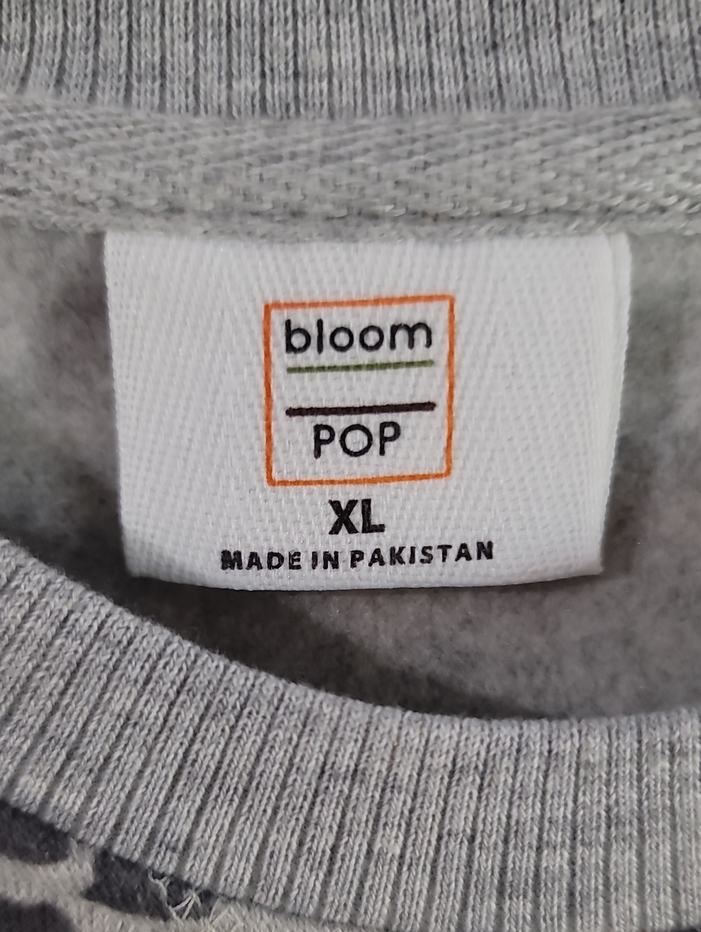 bloom POP Gray Crewneck Sweatshirt with Subtle Print - Picture 2 of 7